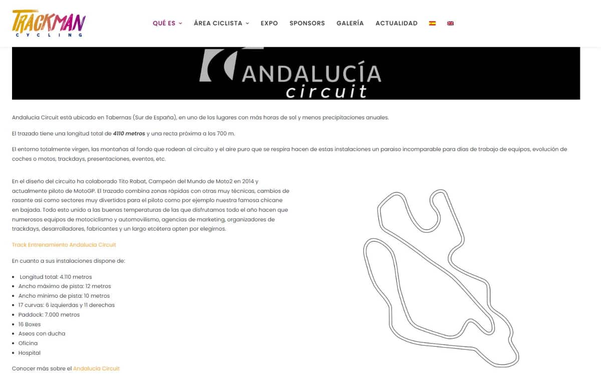 Circuito Trackman cycling Andalucia 2021
